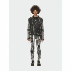 Cult Of Individuality Leather Moto Jacket Studded Coats, Jackets & Blazers Black