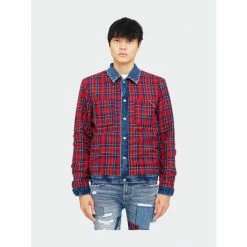 Cult Of Individuality Type II Reversible Laser Denim Jacket In 7 Yeat Sand Denim & Bottoms Blue -Cult of Individuality Shop unnamed file 1021