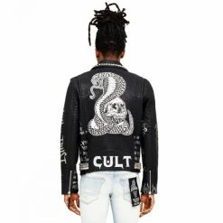 Cult Of Individuality Leather Moto Jacket Coats, Jackets & Blazers Black
