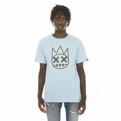 Cult Of Individuality T-Shirt Clean Shimuchan Logo Short Sleeve Crew Neck Tee T-Shirts Baby Blue