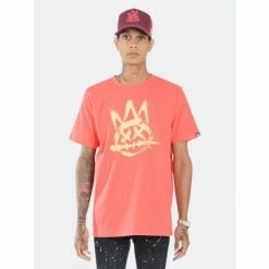 Cult Of Individuality T-shirt Brushed Shimuchan Logo Short Sleeve Crew Neck Tee T-Shirts Coral