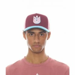 Cult Of Individuality Clean Logo Mesh Back Trucker Curved Visor With Deco Rose Crown Hats Pink