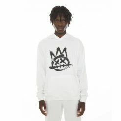 Cult Of Individuality French Terry Pullover Hooded Sweatshirt Sweatshirts, Sweaters & Hoodies White