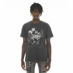 Cult Of Individuality T-shirt Short Sleeve Crew Neck Tee "Hang Loose" In Black / Ac Dc Wash T-Shirts