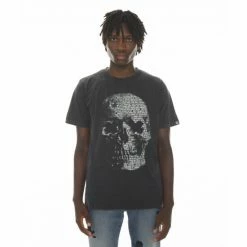 Cult Of Individuality T-shirt Short Sleeve Crew Neck Tee "Skull" In Black/Ac Dc Wash T-Shirts