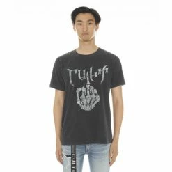 Cult Of Individuality T-shirt Short Sleeve Crew Neck Tee "Fu" T-Shirts Vintage Charcoal