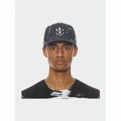 Cult Of Individuality Paint Splatter Mesh Back Trucker Curved Visor Hat Hats Black