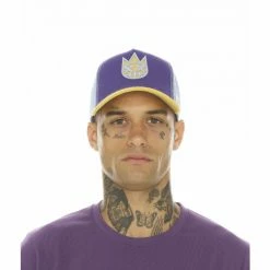 Cult Of Individuality Truck Clean Logo Mesh Back Acai Crown / Citrus Visor In Acai Accessories Purple