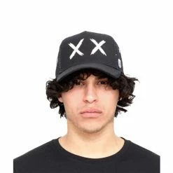 Cult Of Individuality Mesh Back Trucker Curved Visor Xx W/star Black Crown Hats