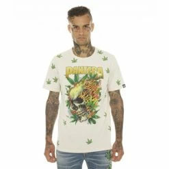 Cult Of Individuality T-Shirt Short Sleeve Crew Neck Tee "Pantera 420" T-Shirts Cream