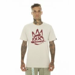 Cult Of Individuality T-shirt Brushed Shimuchan Logo Short Sleeve Crew Neck Tee T-Shirts Silver Grey
