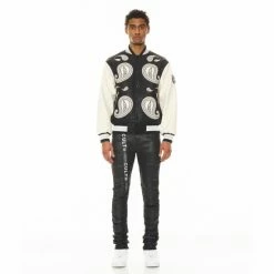 Cult Of Individuality Varsity Jacket "Paisley" Coats, Jackets & Blazers Black