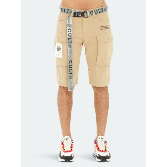 Cult Of Individuality Rocker Cargo Shorts Belted Taupe 1 Cult Of Individuality Rocker Cargo Shorts Belted Taupe