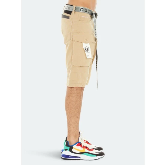 Cult Of Individuality Rocker Cargo Shorts Belted Taupe 3 Cult Of Individuality Rocker Cargo Shorts Belted Taupe - Image 3