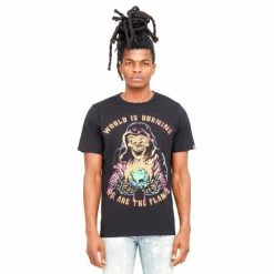 Cult Of Individuality S/s Crew T "World On Fire" T-Shirts Black