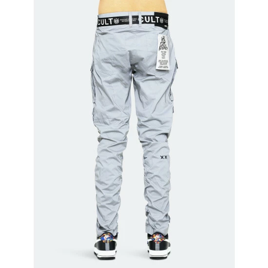 Cult Of Individuality Rocker Cargo Belted In 3m Reflective Denim & Bottoms Grey 2 Cult Of Individuality Rocker Cargo Belted In 3m Reflective Denim & Bottoms Grey - Image 2