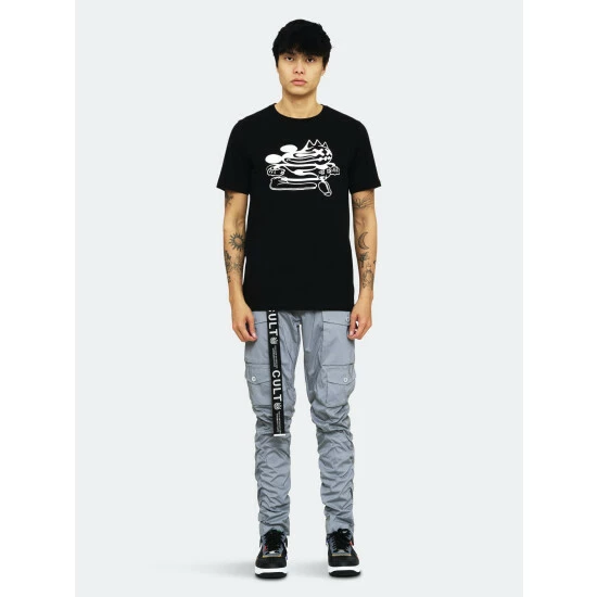 Cult Of Individuality Rocker Cargo Belted In 3m Reflective Denim & Bottoms Grey 4 Cult Of Individuality Rocker Cargo Belted In 3m Reflective Denim & Bottoms Grey - Image 4