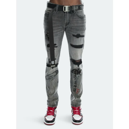 Cult Of Individuality Rocker Slim Belted Clothing Black Acid 1 Cult Of Individuality Rocker Slim Belted Clothing Black Acid