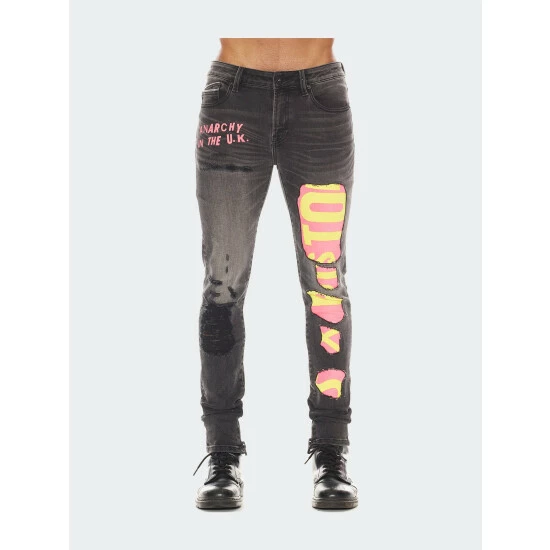 Cult Of Individuality Punk Super Skinny "Sex Pistols" Jeans In Bollocks Denim & Bottoms Black 3 Cult Of Individuality Punk Super Skinny "Sex Pistols" Jeans In Bollocks Denim & Bottoms Black - Image 3