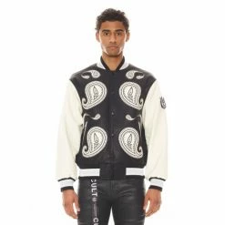 Cult Of Individuality Varsity Jacket "Paisley" Coats, Jackets & Blazers Black -Cult of Individuality Shop unnamed file 15