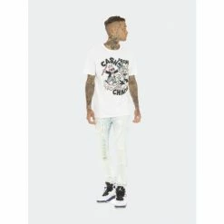 Cult Of Individuality Short Sleeve Crew Neck Tee "Cash From Chaos" Tops White -Cult of Individuality Shop unnamed file 170