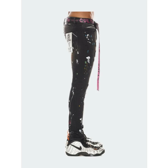 Cult Of Individuality Punk Super Skinny Jeans - Caviar Denim & Bottoms Black 4 Cult Of Individuality Punk Super Skinny Jeans - Caviar Denim & Bottoms Black - Image 4