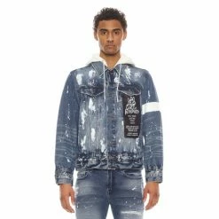 Cult of Individuality Shop 10 Cult Of Individuality Type IV Denim Jacket With Double Cuff And Waistband In Tape Denim & Bottoms Blue