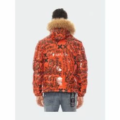 Cult Of Individuality Men's Duck Down Puffer Jacket With Faux Fur Hood In Orange Coats, Jackets & Blazers -Cult of Individuality Shop unnamed file 3