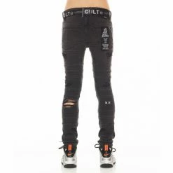 Cult Of Individuality Punk Super Skinny In Seams Denim & Bottoms Black -Cult of Individuality Shop unnamed file 332