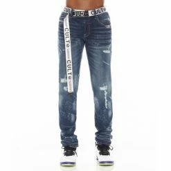 Cult Of Individuality Rocker Slim In Roman Pant Denim & Bottoms Blue