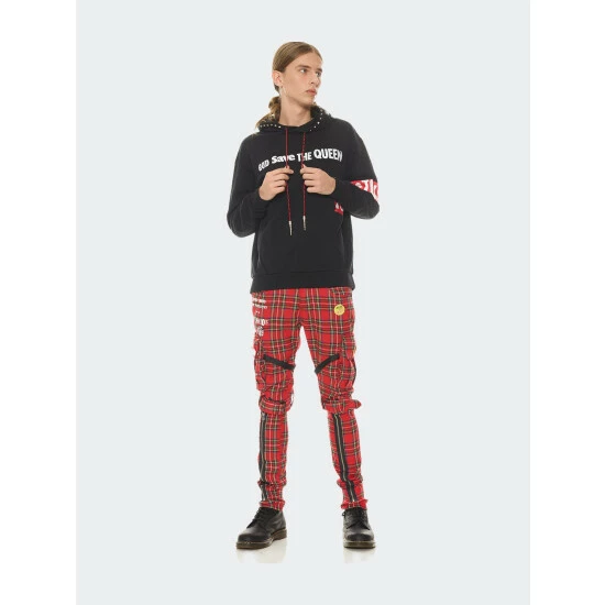 Cult Of Individuality Rocker Cargo "Sex Pistols" Pant In Plaid Pants Red 2 Cult Of Individuality Rocker Cargo "Sex Pistols" Pant In Plaid Pants Red - Image 2
