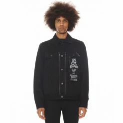 Cult Of Individuality Type Ii Denim Jacket In Crystal Coats, Jackets & Blazers Black