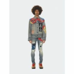 Cult Of Individuality Type Iv Denim Jacket With Double Cuff And Waistband In Basq Coats, Jackets & Blazers Blue -Cult of Individuality Shop unnamed file 428