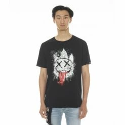 Cult Of Individuality T-Shirt Short Sleeve Crew Neck Tee "Pollack" T-Shirts Black