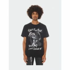 Cult Of Individuality Short Sleeve Crew Neck Tee "Keep It In Mind" T-Shirts Black