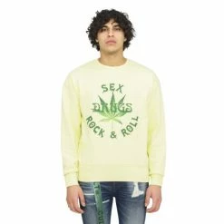 Cult Of Individuality Novelty Crew Neck Fleece Sweatshirts, Sweaters & Hoodies Lemon
