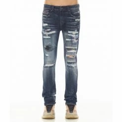 Cult Of Individuality Punk Super Skinny Jeans In Norse Denim & Bottoms Blue