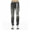 Cult Of Individuality Rocker Slim Stretch Mens Jeans W/ White Belt Denim & Bottoms Razor