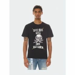 Cult Of Individuality Short Sleeve Crew Neck Tee, Feed The Poor T-Shirts Black