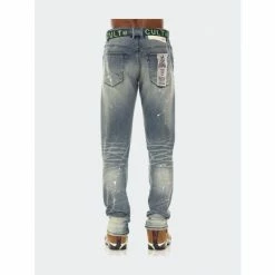 Cult Of Individuality Rocker Slim Jeans In Leek Denim & Bottoms Blue -Cult of Individuality Shop unnamed file 555