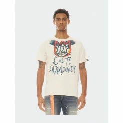 Cult Of Individuality Short Sleeve Crew Neck Tee "Floyd" T-Shirts Cream