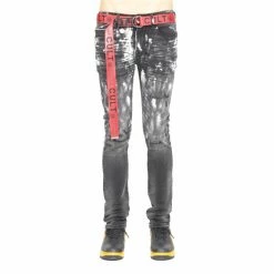Cult Of Individuality Punk Super Skinny Belted Denim & Bottoms Pain