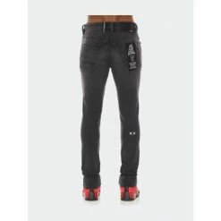 Cult Of Individuality Punk Super Skinny In Plaid Denim & Bottoms Black -Cult of Individuality Shop unnamed file 593