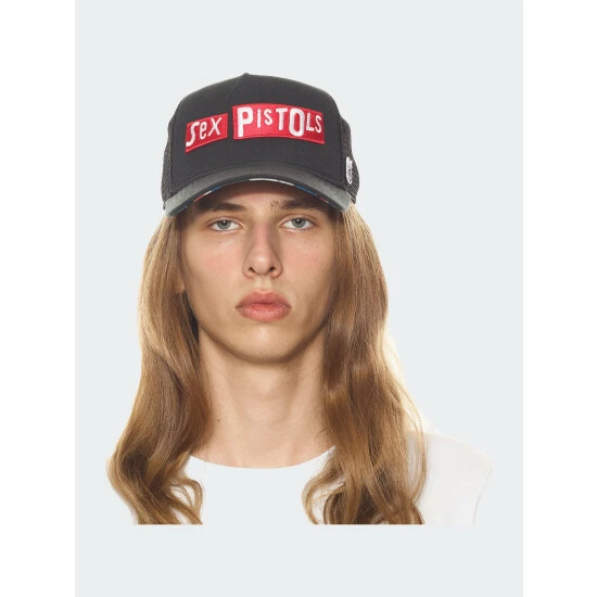 Cult Of Individuality Sex Pistols Mesh Back Trucker Curved Visor Cap Hats Black 1 Cult Of Individuality Sex Pistols Mesh Back Trucker Curved Visor Cap Hats Black