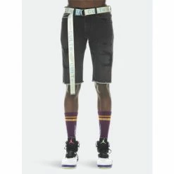 Cult Of Individuality Rocker Short Stretch W/ Belt Shorts Jet Black