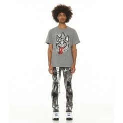 Cult Of Individuality Short Sleeve Crew Neck Tee "Polack" T-Shirts Grey