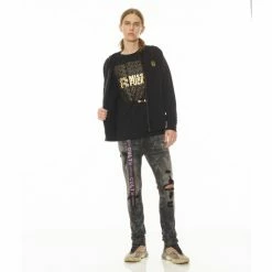 Cult Of Individuality Punk Super Skinny Jeans In Bristol Denim & Bottoms Black -Cult of Individuality Shop unnamed file 673