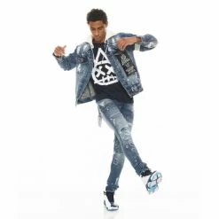 Cult Of Individuality Punk Super Skinny In Tape Denim & Bottoms Blue -Cult of Individuality Shop unnamed file 681