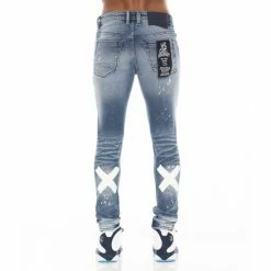 Cult Of Individuality Punk Super Skinny In Tape Denim & Bottoms Blue -Cult of Individuality Shop unnamed file 683