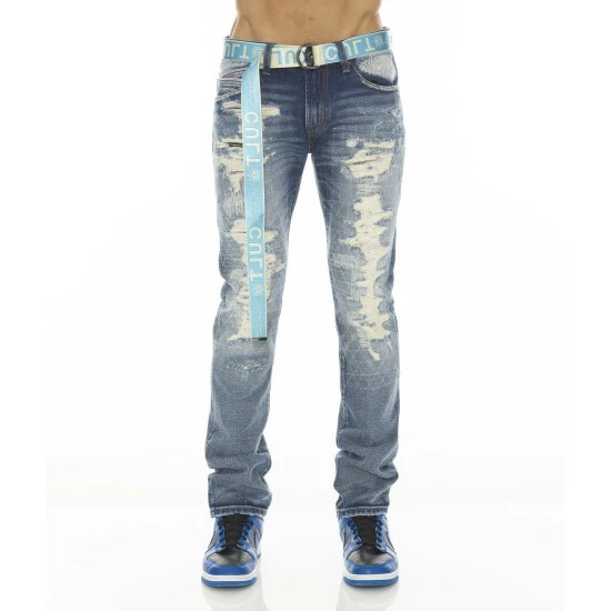 Cult Of Individuality Rocker Slim Ridged W/ Baby Blue Belt Clothing Maker 1 Cult Of Individuality Rocker Slim Ridged W/ Baby Blue Belt Clothing Maker